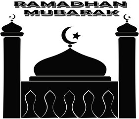 Vector mosque silhouette vector illustration islamic symbol