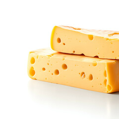 cheese isolated on white - cheese on white background - cheese illustration breakfast - Generative AI