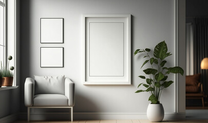 Fototapeta na wymiar a personalized gallery wall with ease using minimalist blank photo frame mockup