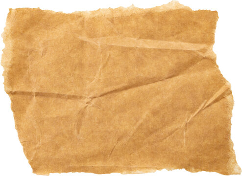 Fototapeta Brown Cardboard paper piece isolated on white background