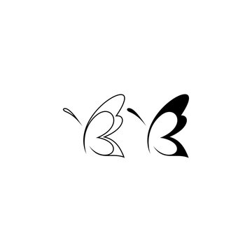 ILLUSTRATION OF BUTTERFLY AND LETTER B