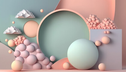 3D Marble texture background in pastel colors, Tender background, multicolor, Vector illustration for your graphic design. generative AI illustration.