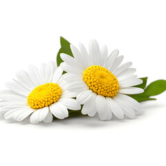 daisy flower isolated on white - daisies flowers on white background - White flowers - Generative AI