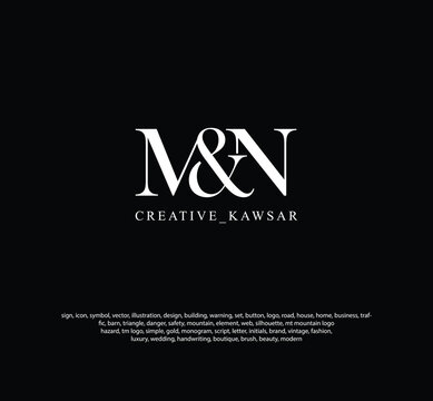 M&N logo or N&M modern logo, golden, creative, minimal, icon, letter, initials, and monogram logo design. free vector files

