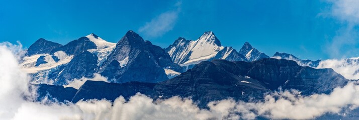 Switzerland 2022, Beautiful view of the snow Alps