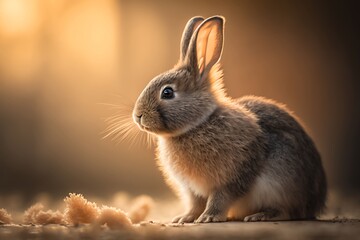 Adorable fluffy rabbit. Generative AI.