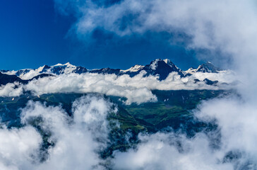 Fototapeta na wymiar Switzerland 2022, Beautiful view of the snow Alps
