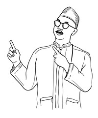 RAMADAN MUBARAK VECTOR LINE ART