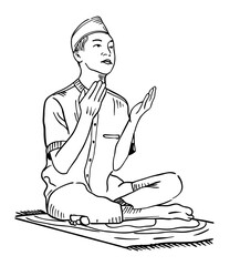 RAMADAN MUBARAK VECTOR LINE ART