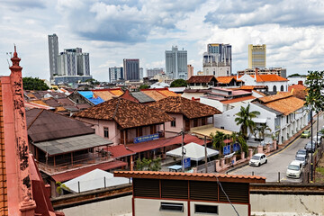 Obraz premium Aerial view of Melaka old town Malaysia
