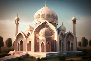 Fototapeta na wymiar Beautiful Islamic Background. Created with Generative AI Technology