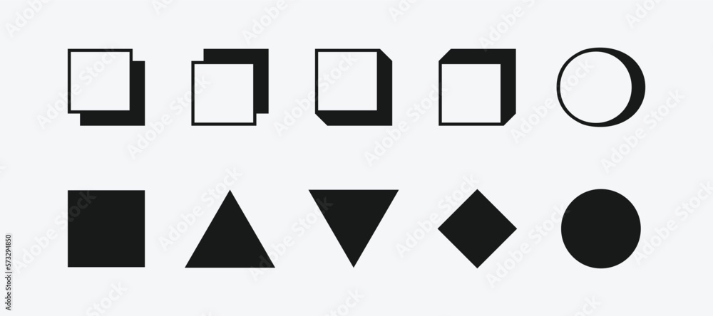 Poster set of abstract shapes vector icon. vector illustration different shapes icon flat style element col