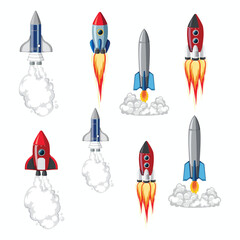 Space labels. Rocket launch, astronaut academy. Design elements for logo