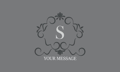 Vintage luxury initial letter S logo. Calligraphic emblem and elegant decor elements. Vector monogram