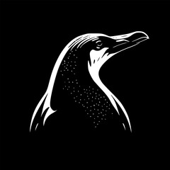 Penguin - Black and White Isolated Icon - Vector illustration