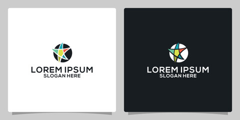 Fototapeta premium Colorful Star Logo With Symbol Sign Icon