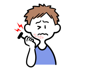 カミソリ負けしてしまった男性