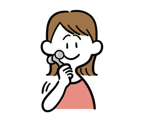 美顔ローラーを使う女性