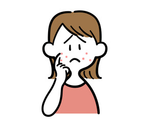 ニキビを気にする女性