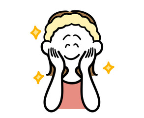 自分の顔に満足している女性