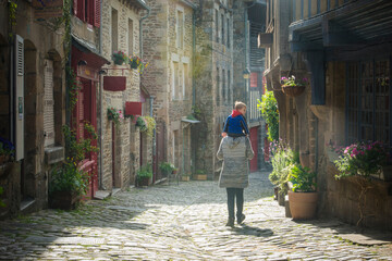 Promenade à Dinan en Bretagne, rue du Jerzual