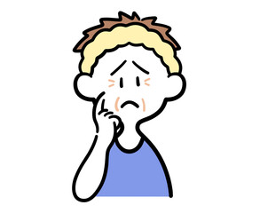 顔のシワを気にする男性