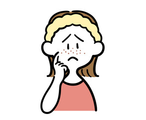 そばかすを気にする女性