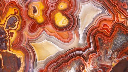 Agate mineral stone with colorful and incredibly bizarre texture - obrazy, fototapety, plakaty