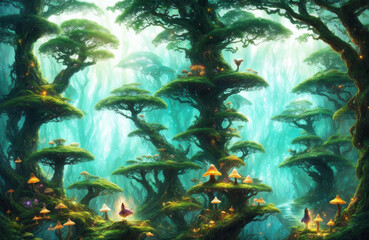 Obraz na płótnie Canvas Magical Green Forest 