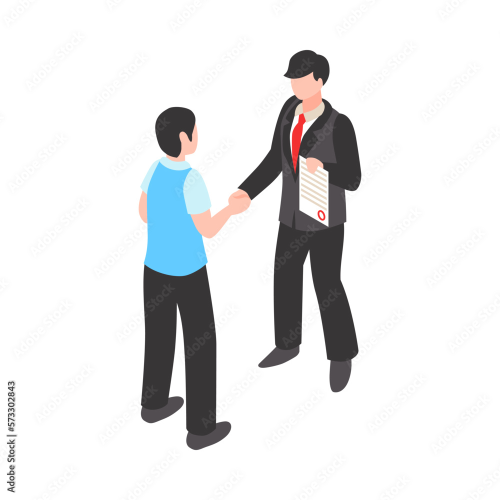 Sticker Successful Sale Handshake Composition