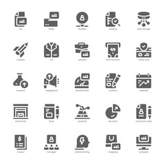 Business Analysis icon pack for your website design, logo, app, and user interface. Business Analysis icon glyph design. Vector graphics illustration and editable stroke.