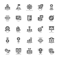 Business Analysis icon pack for your website design, logo, app, and user interface. Business Analysis icon glyph design. Vector graphics illustration and editable stroke.