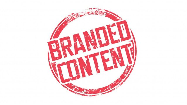 Branded Content Stamp Round Red Words Social Media Creator Animation