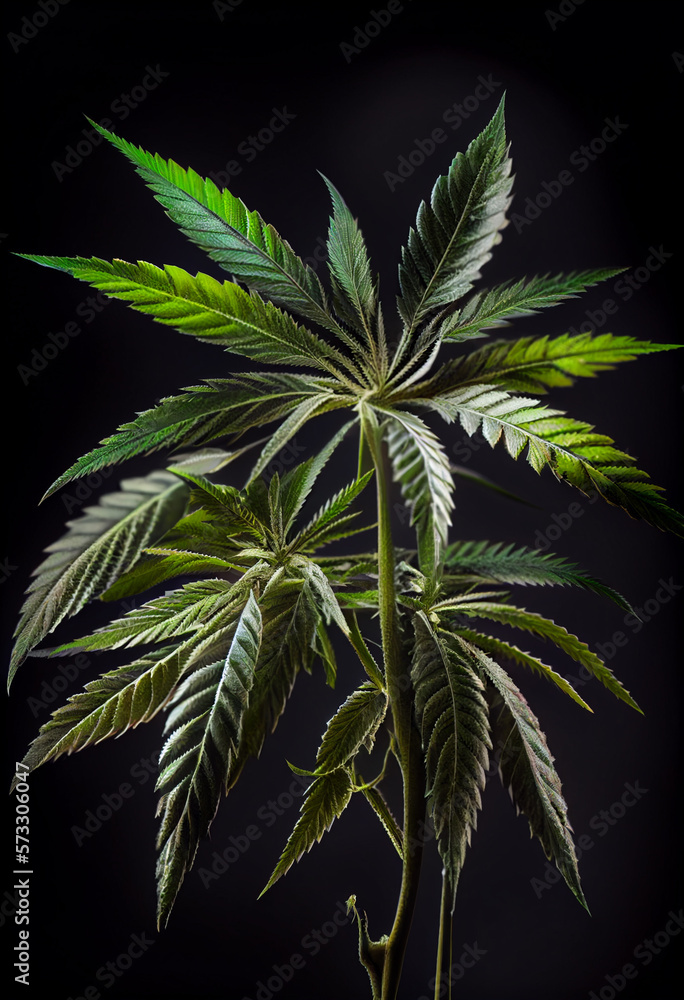 Aufkleber beautiful abstract illustrations cannabis leaf with lights on a bright bokeh background.