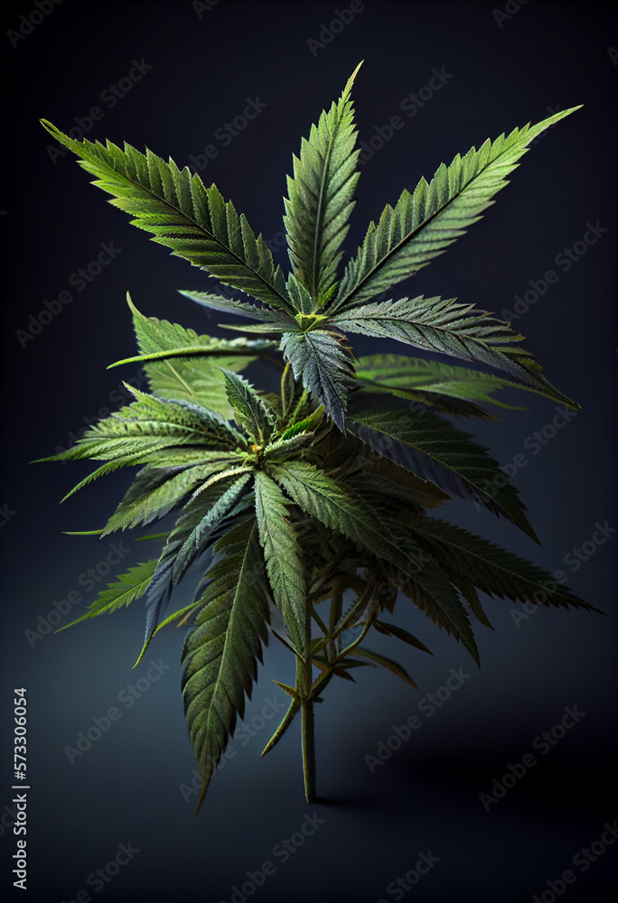Aufkleber beautiful abstract illustrations cannabis leaf with lights on a bright bokeh background.