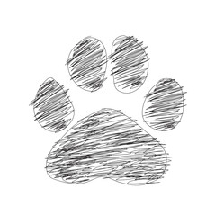 hand drawn doodle of animal footprint, Vector illustration.