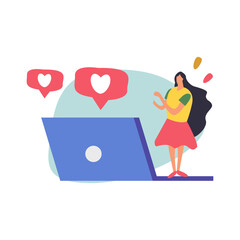 Customer Love Flat Composition