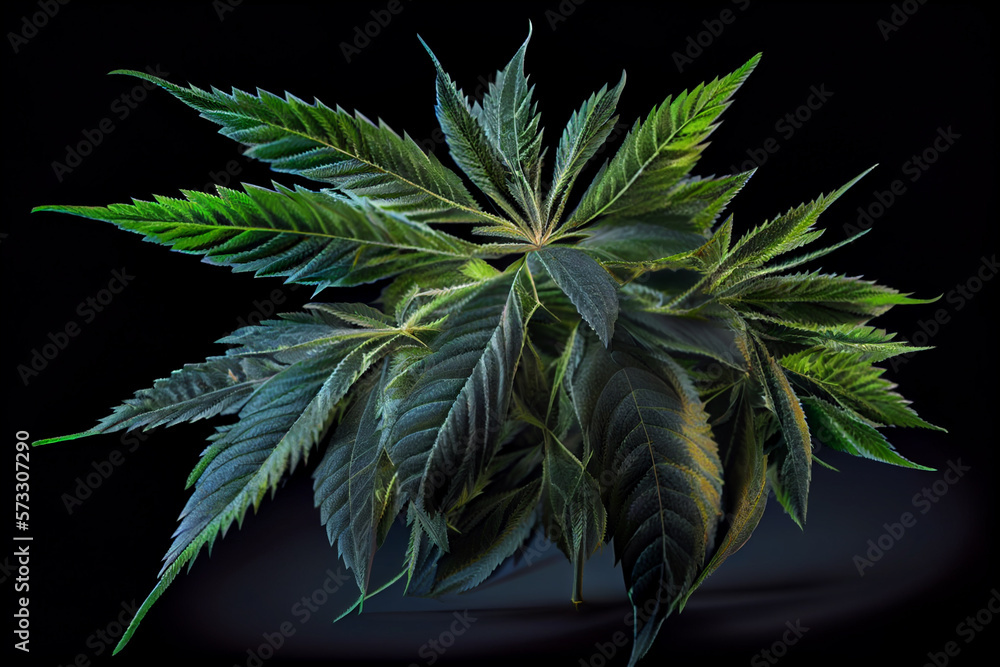 Aufkleber beautiful abstract illustrations cannabis leaf with lights on a bright bokeh background.