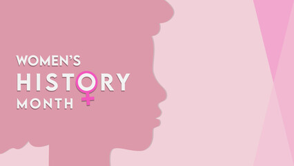 Womens History Month. Womens day celebration background design on march 8th. Vector illustration with copy space area.