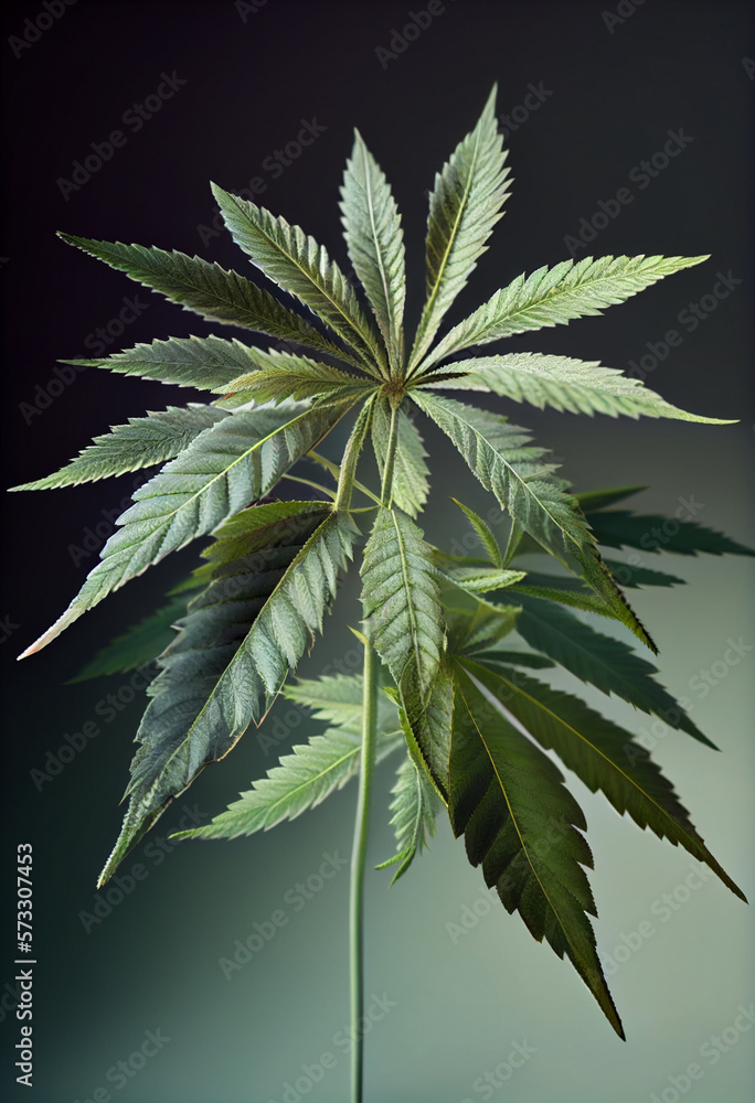 Aufkleber beautiful abstract illustrations cannabis leaf with lights on a bright bokeh background.