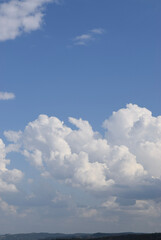 Panorama with clouds in the sky and mountains