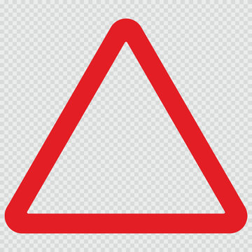 Traffic, road sign universal, template, red triangle shape, Vector illustration. Eps 10 vector file.Transparent background.