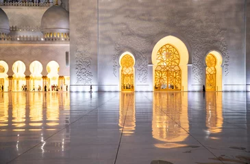 Gardinen detail of Sheikh Zayed Grand Mosque in Abu Dhabi  United Arab Emirates © Melinda Nagy