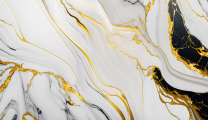 Black, golden and white marble texture, abstract background pattern. - 573311830