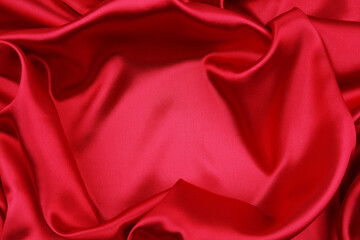 Red silk fabric