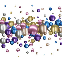 Elegant 3D Pearls. Pearl Beads. Treasure realistic design. eps 10