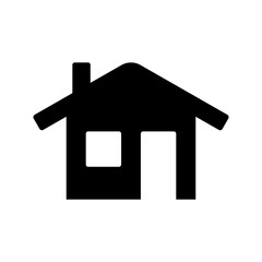 House icon. Black silhouette. Front view. Vector simple flat graphic illustration. Isolated object on a white background. Isolate.