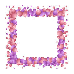 Colorful balls background. Vector background made with gradient meshes. Background design for banner, poster, flyer, card, postcard, cover, brochure. Purple and light pink balls. Pastel tones. eps 10