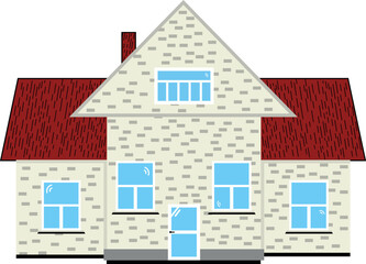 illustration of simple house isolated on white background