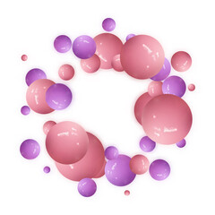 Pink and purple realistic 3d balls with shadow. Design element. eps 10